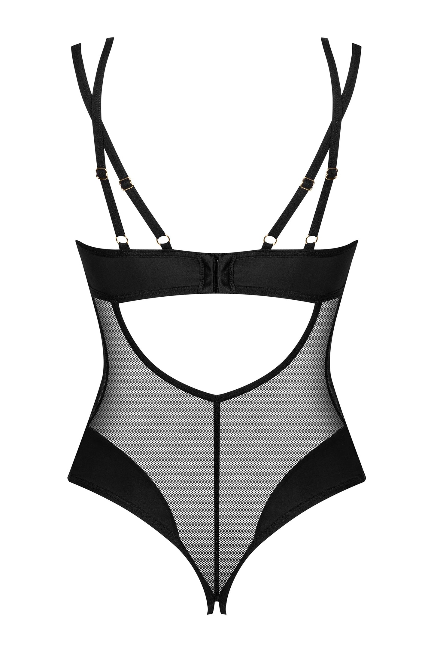 Crotchless Mesh Black Teddy: Obsessive Lingerie Ultimate Allure-3