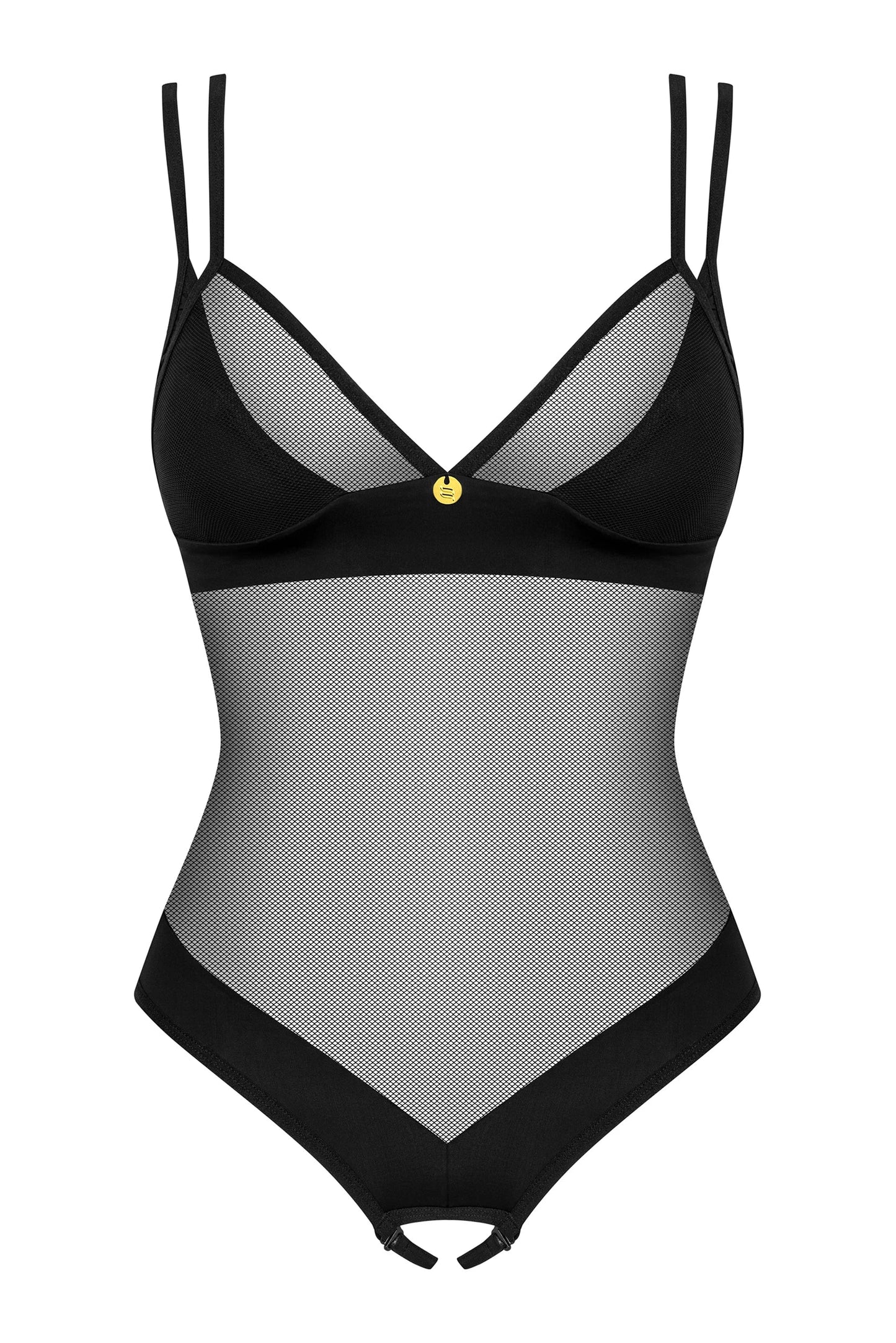 Crotchless Mesh Black Teddy: Obsessive Lingerie Ultimate Allure-2